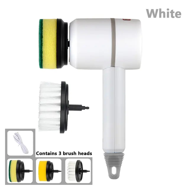 BluMUrban Electric Cleaning Brush 3 Brush Heads Cleaner Multifunctional