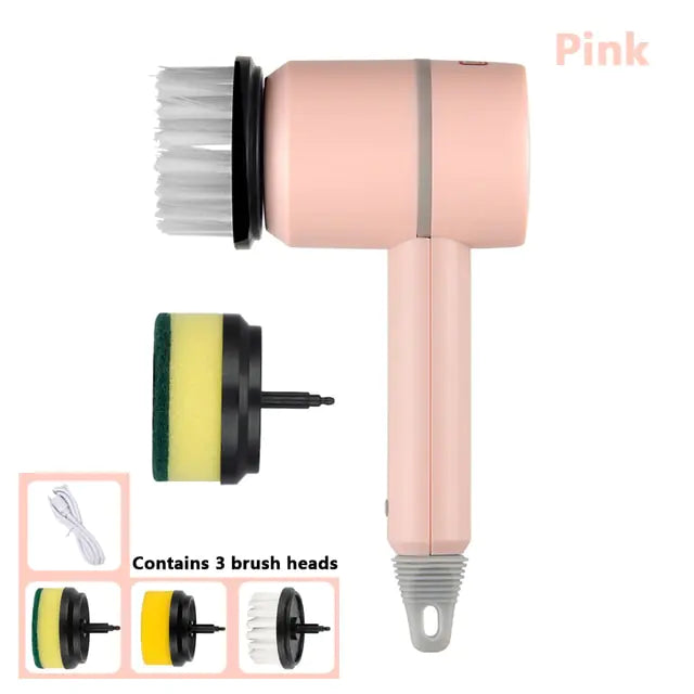 BluMUrban Electric Cleaning Brush 3 Brush Heads Cleaner Multifunctional