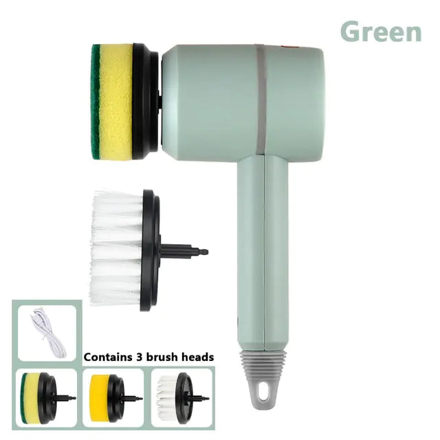 BluMUrban Electric Cleaning Brush 3 Brush Heads Cleaner Multifunctional