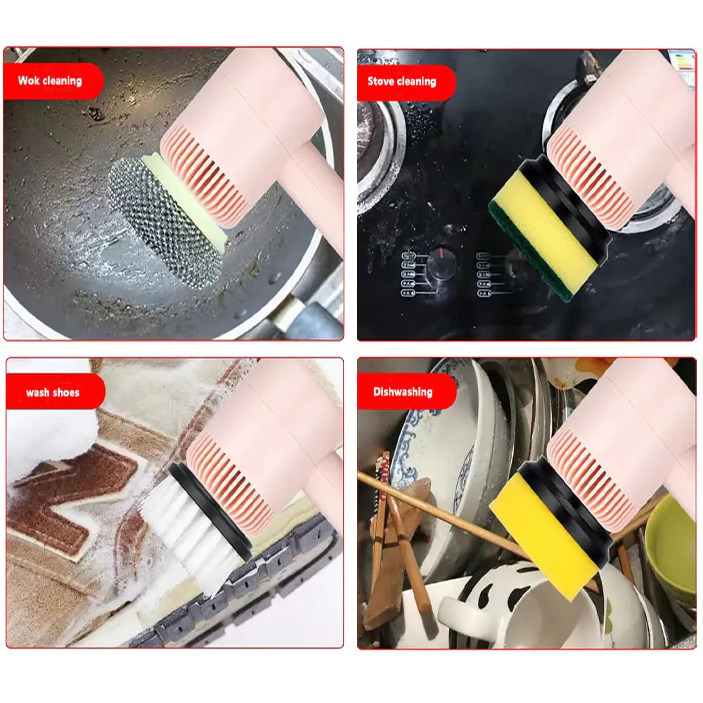 BluMUrban Electric Cleaning Brush 3 Brush Heads Cleaner Multifunctional