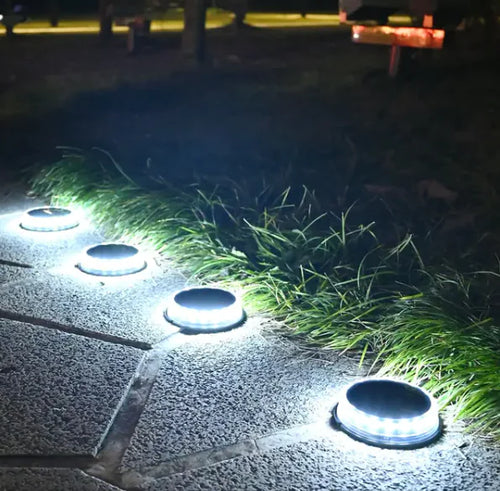 BluMUrban 4Pack Solar Ground Lights for Outdoor Garden Decoration