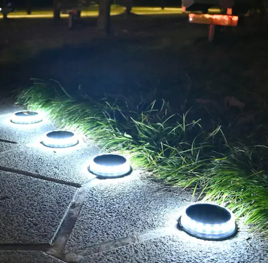 BluMUrban 4Pack Solar Ground Lights for Outdoor Garden Decoration